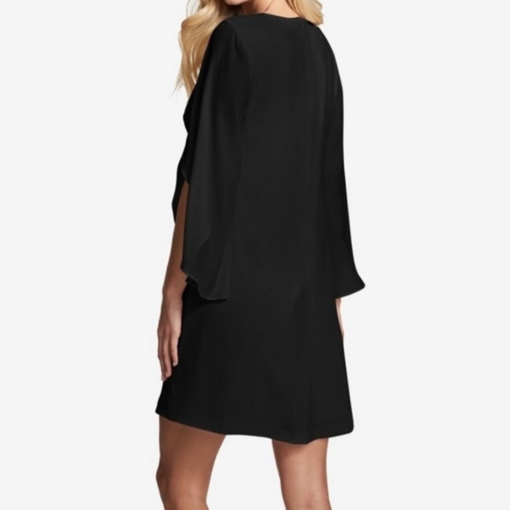 NWT Kensie Navy Split Sleeve Keyhole Crepe Dress - Picture 3 of 12